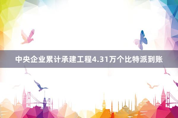 中央企业累计承建工程4.31万个比特派到账