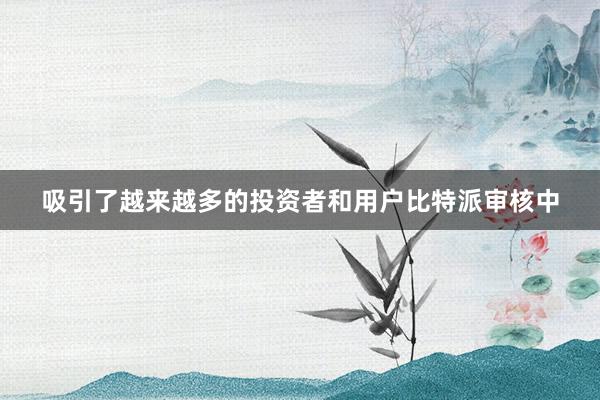 吸引了越来越多的投资者和用户比特派审核中