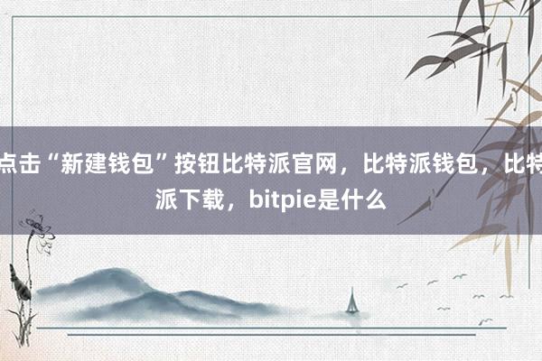 点击“新建钱包”按钮比特派官网，比特派钱包，比特派下载，bitpie是什么