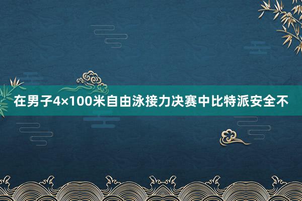 在男子4×100米自由泳接力决赛中比特派安全不