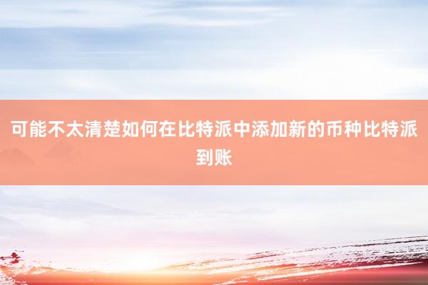 可能不太清楚如何在比特派中添加新的币种比特派到账