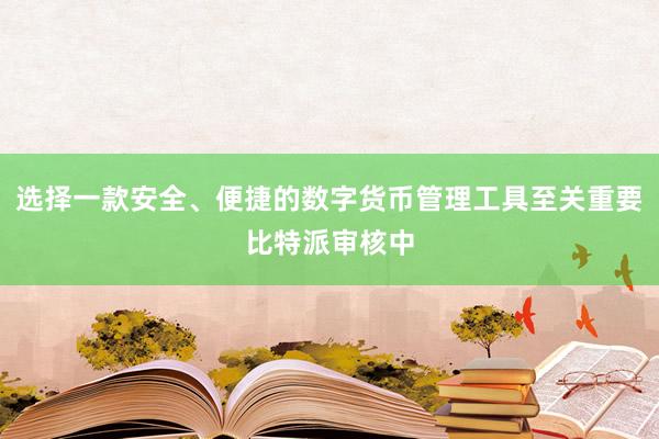 选择一款安全、便捷的数字货币管理工具至关重要比特派审核中