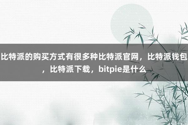 比特派的购买方式有很多种比特派官网，比特派钱包，比特派下载，bitpie是什么