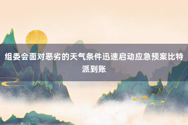 组委会面对恶劣的天气条件迅速启动应急预案比特派到账