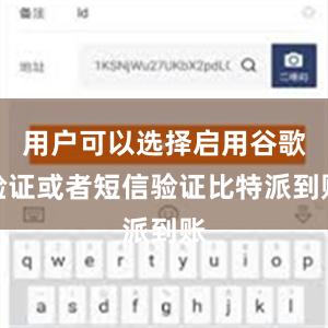 用户可以选择启用谷歌验证或者短信验证比特派到账