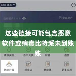 这些链接可能包含恶意软件或病毒比特派未到账