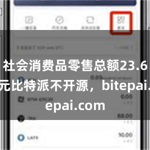 社会消费品零售总额23.6万亿元比特派不开源，bitepai.com