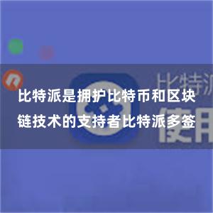 比特派是拥护比特币和区块链技术的支持者比特派多签