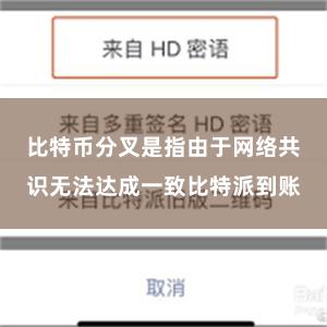 比特币分叉是指由于网络共识无法达成一致比特派到账