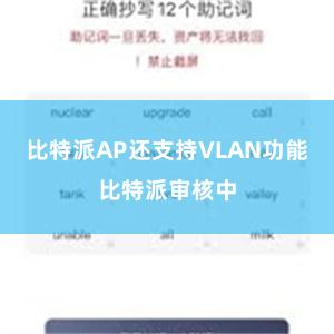 比特派AP还支持VLAN功能比特派审核中